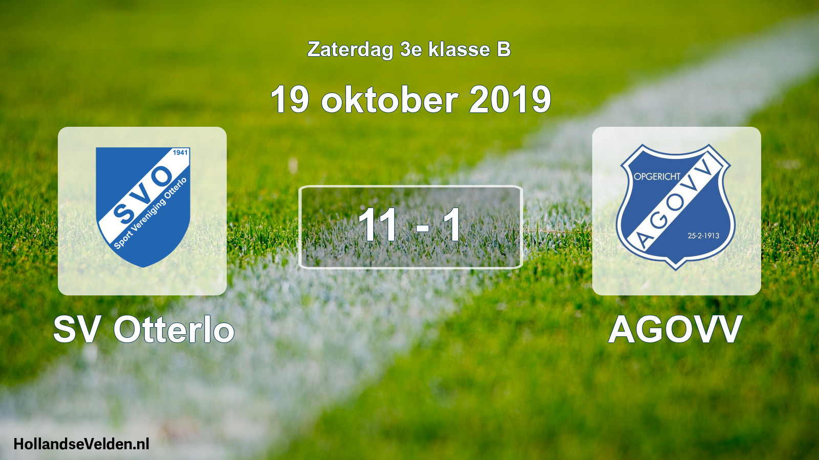 Total number of matches played: SV Otterlo - AGOVV 11 - 1 (19 October 2019)