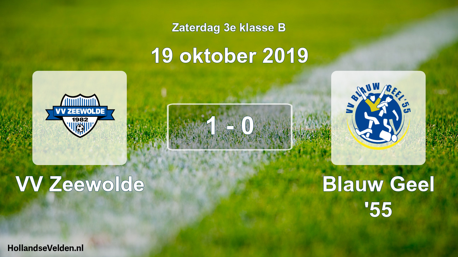 Total number of matches played: VV Zeewolde - Blauw Geel '55 1 - 0 (19 October 2019)