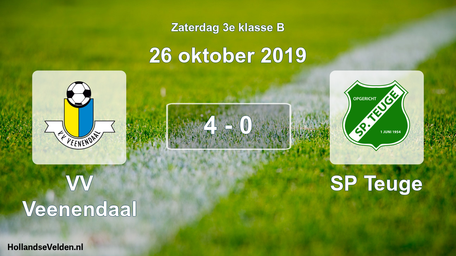 Total number of matches played: VV Veenendaal - SP Teuge 4 - 0 (26 October 2019)