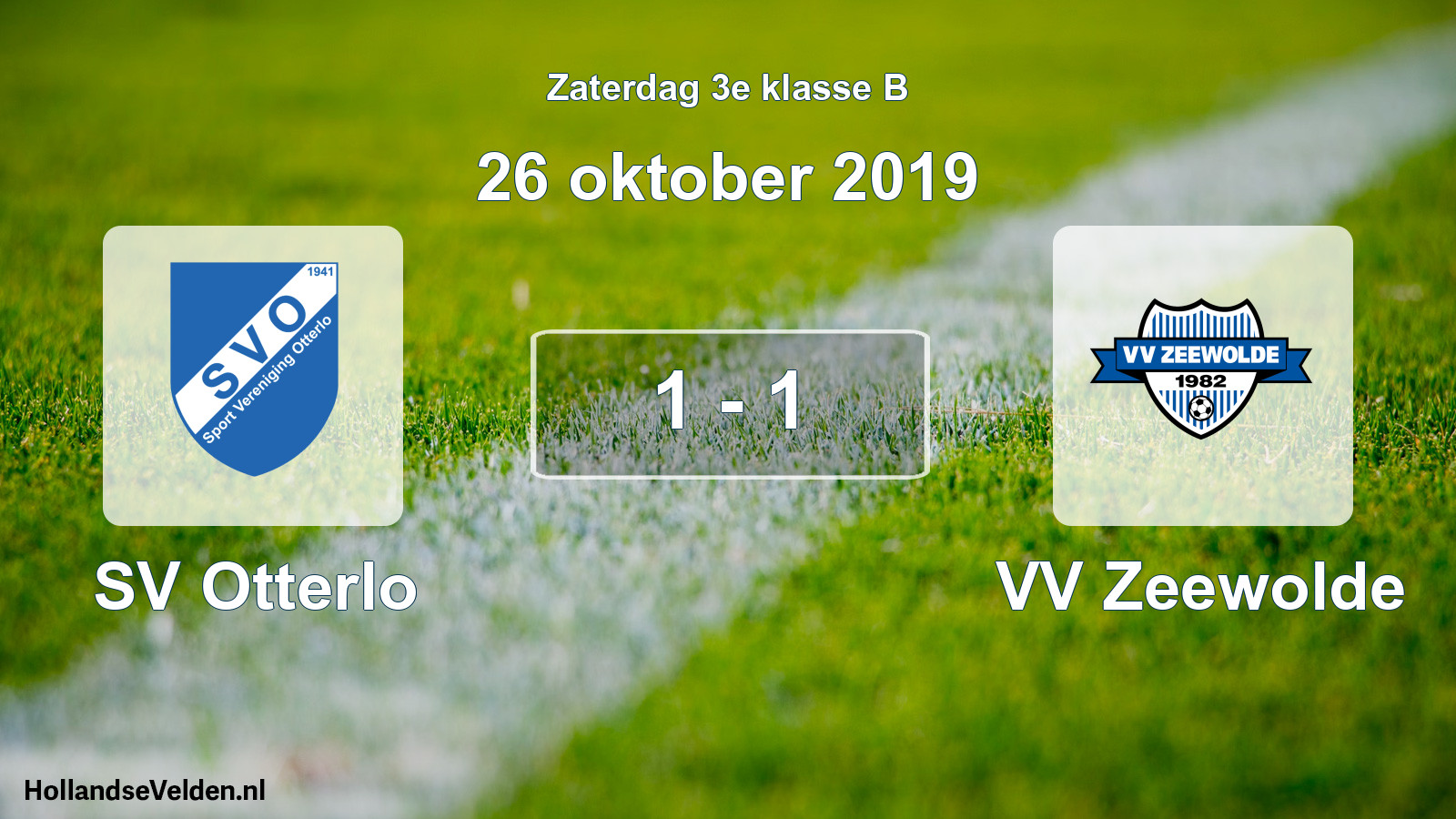 Total number of matches played: SV Otterlo - VV Zeewolde 1 - 1 (26 October 2019)