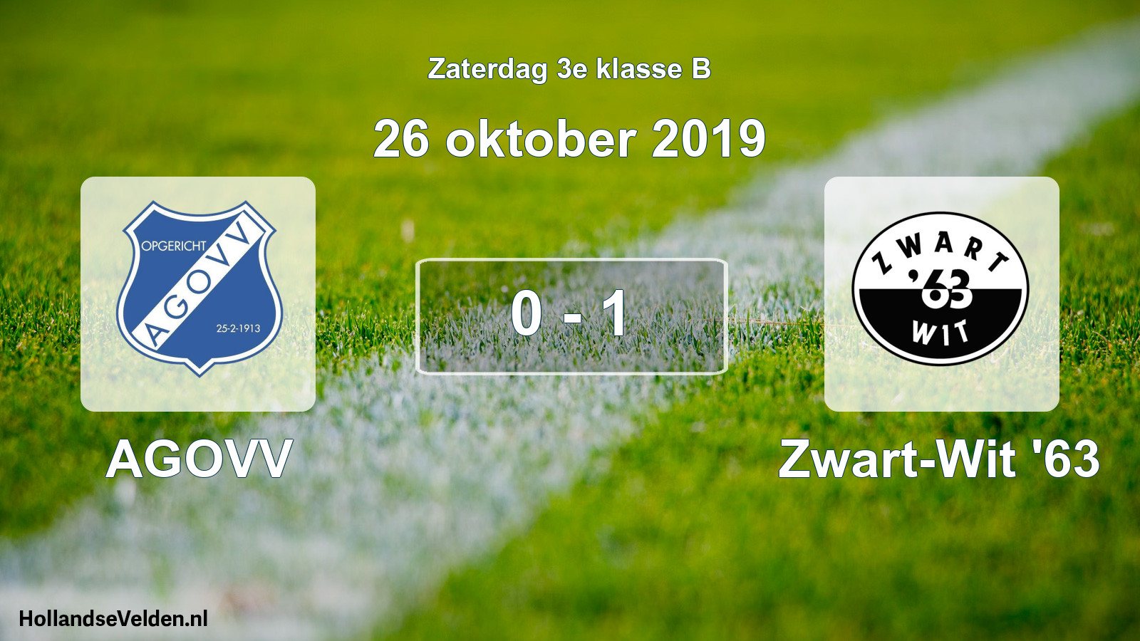 Total number of matches played: AGOVV - Zwart-Wit '63 0 - 1 (26 October 2019)