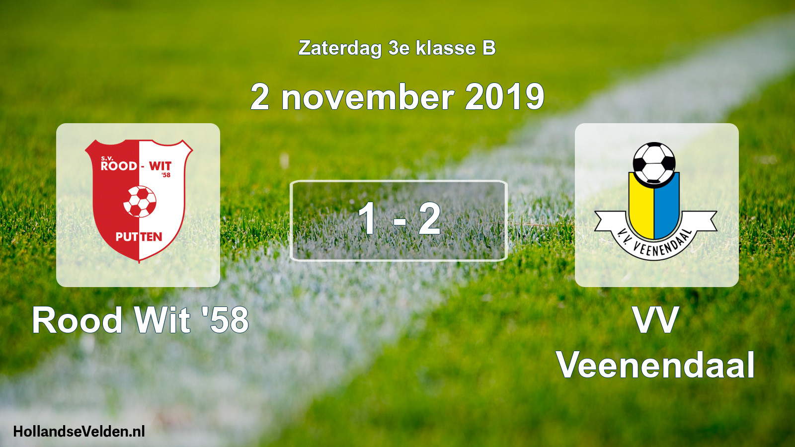 Total number of matches played: Rood Wit '58 - VV Veenendaal 1 - 2 (2 November 2019)