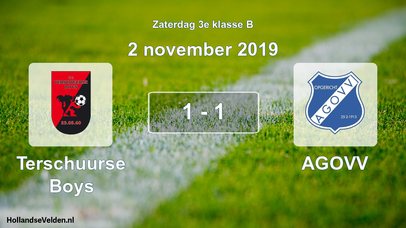 Total number of matches played: Terschuurse Boys - AGOVV 1 - 1 (2 November 2019)