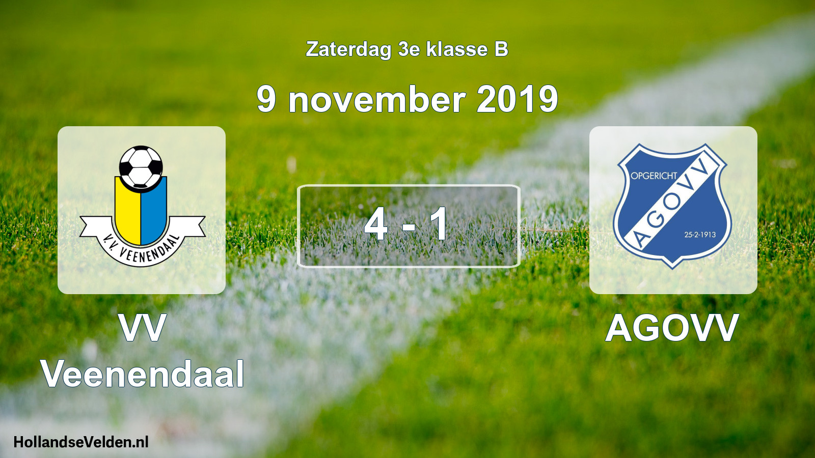Total number of matches played: VV Veenendaal - AGOVV 4 - 1 (9 November 2019)