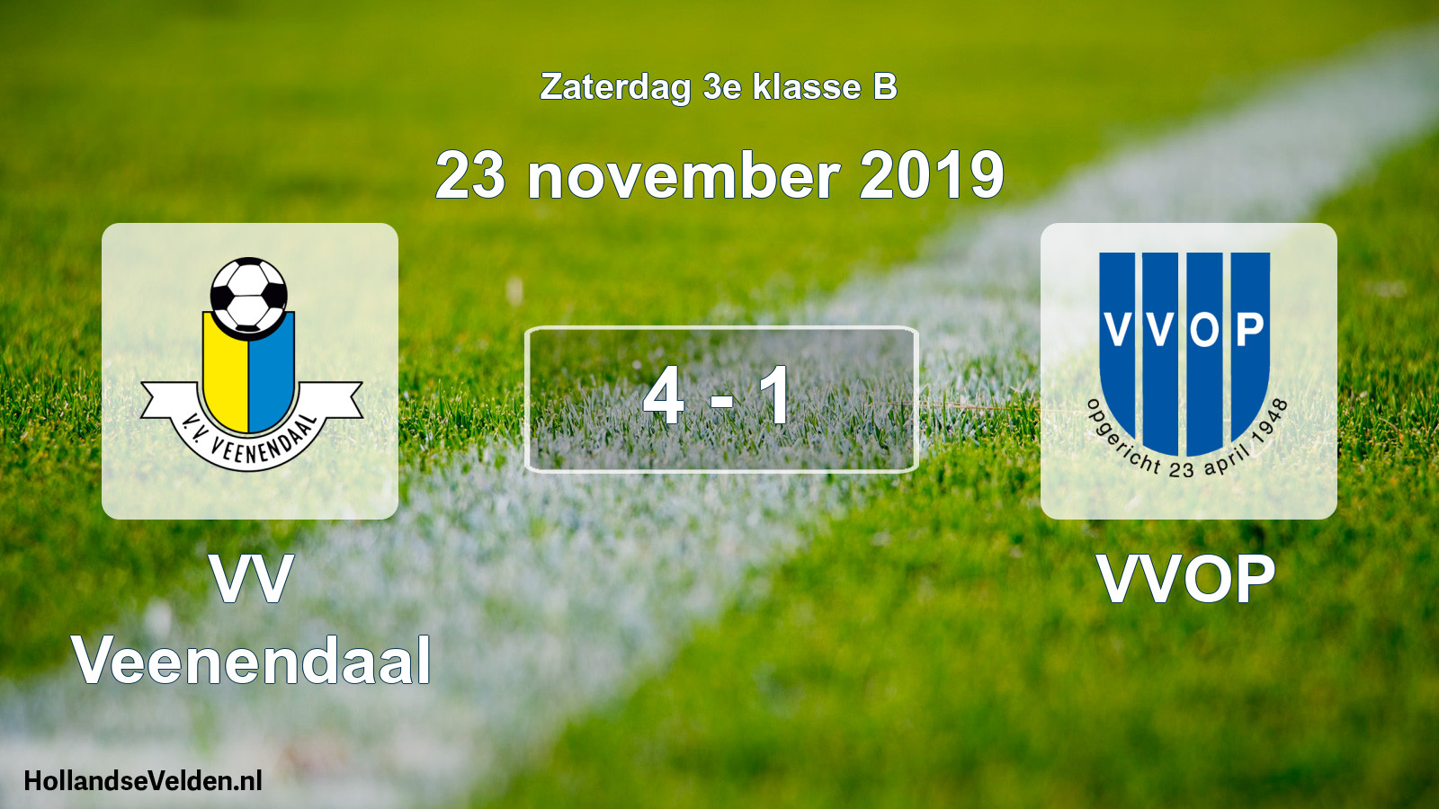 Total number of matches played: VV Veenendaal - VVOP 4 - 1 (23 November 2019)
