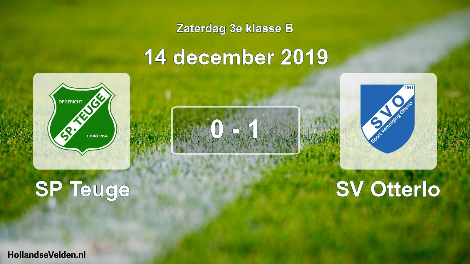 Total number of matches played: SP Teuge - SV Otterlo 0 - 1 (14 December 2019)
