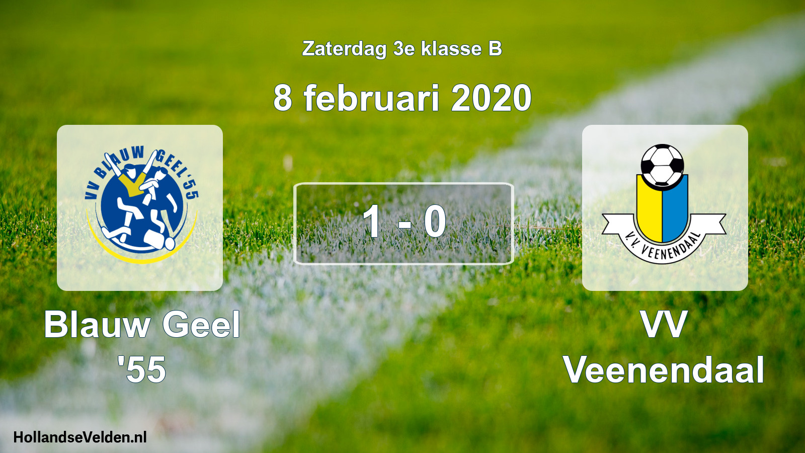 Total number of matches played: Blauw Geel '55 - VV Veenendaal 1 - 0 (8 February 2020)