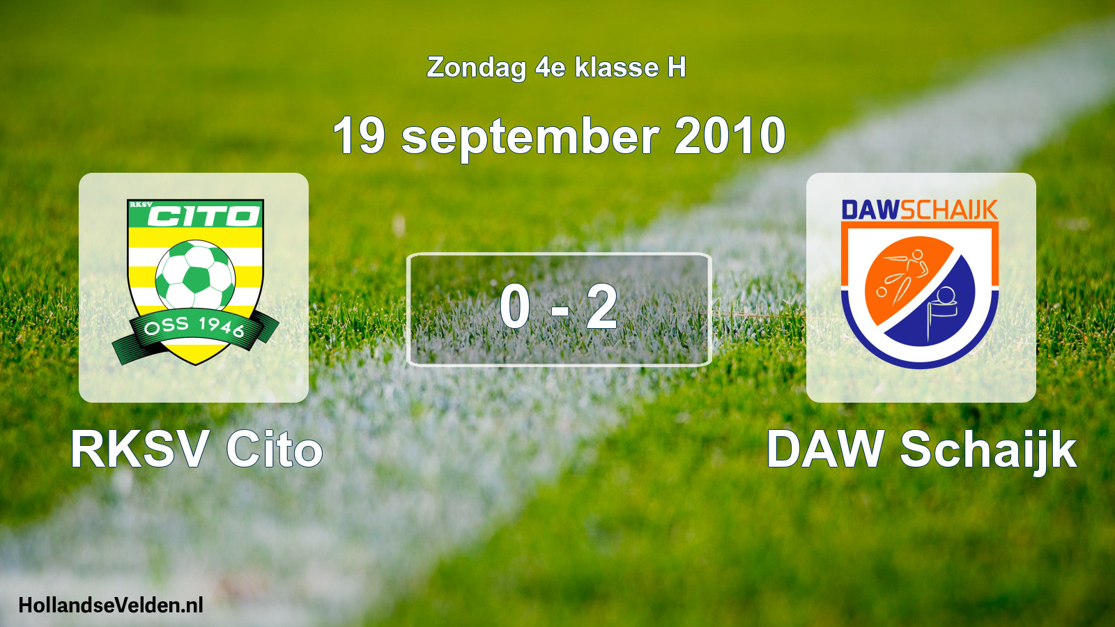 Total number of matches played: RKSV Cito - DAW Schaijk 0 - 2 (19 September 2010)