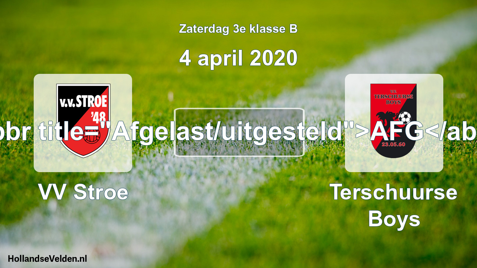 Scheduled Match: VV Stroe - Terschuurse Boys (4 April 2020)