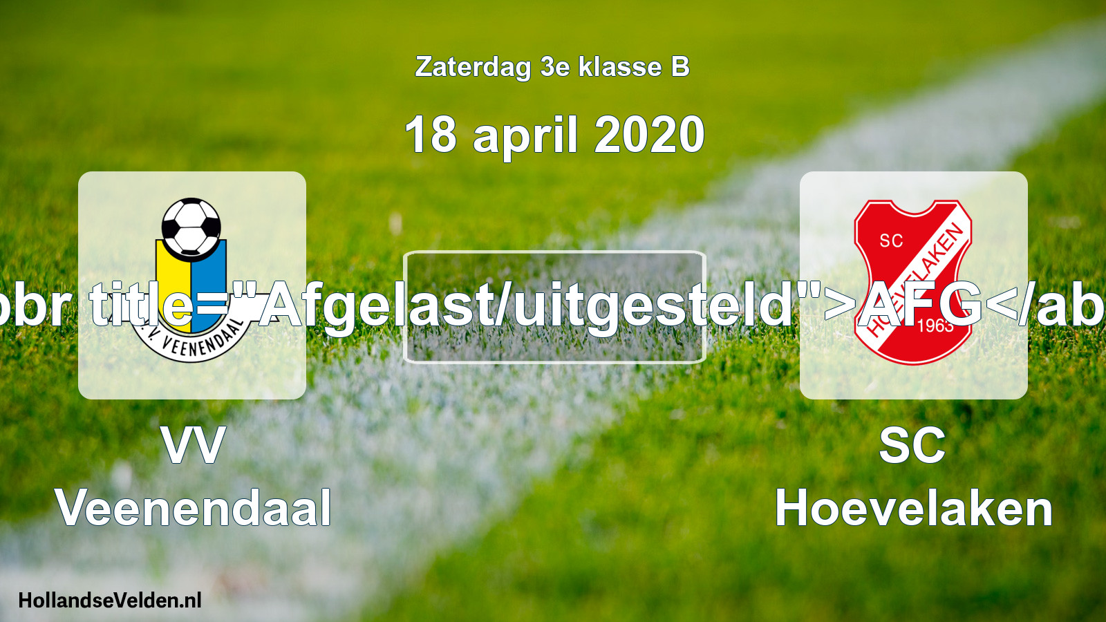 Scheduled Match: VV Veenendaal - SC Hoevelaken (18 April 2020)