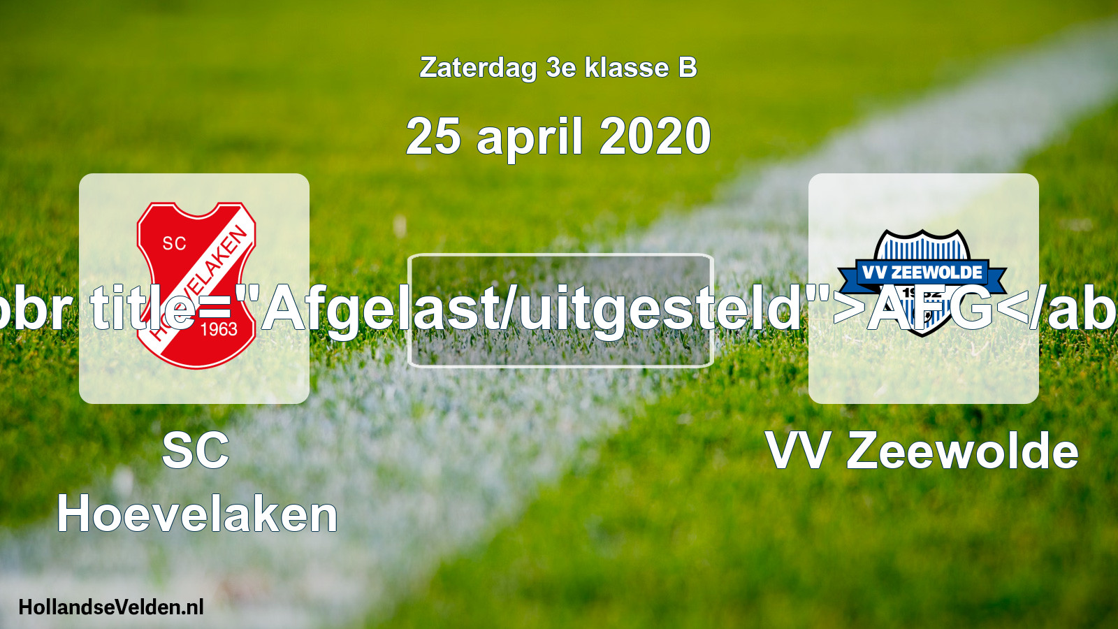 Scheduled Match: SC Hoevelaken - VV Zeewolde (25 April 2020)