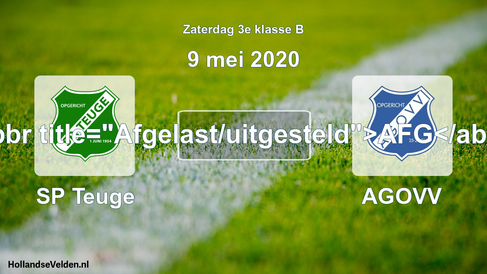 Scheduled Match: SP Teuge - AGOVV (9 May 2020)