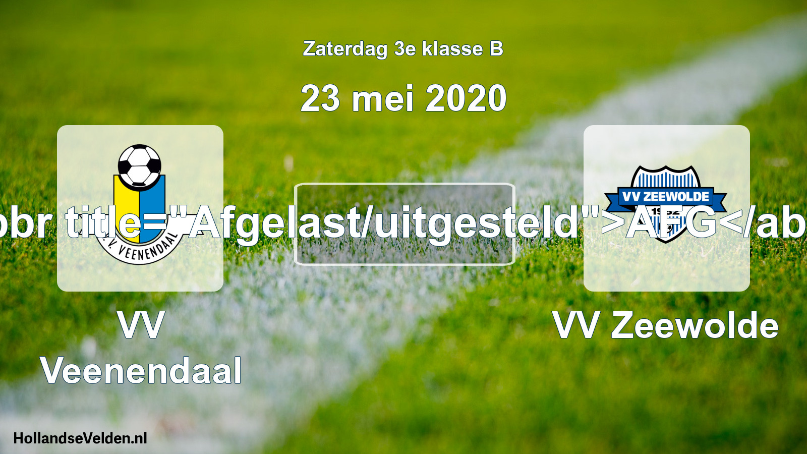 Scheduled Match: VV Veenendaal - VV Zeewolde (23 May 2020)