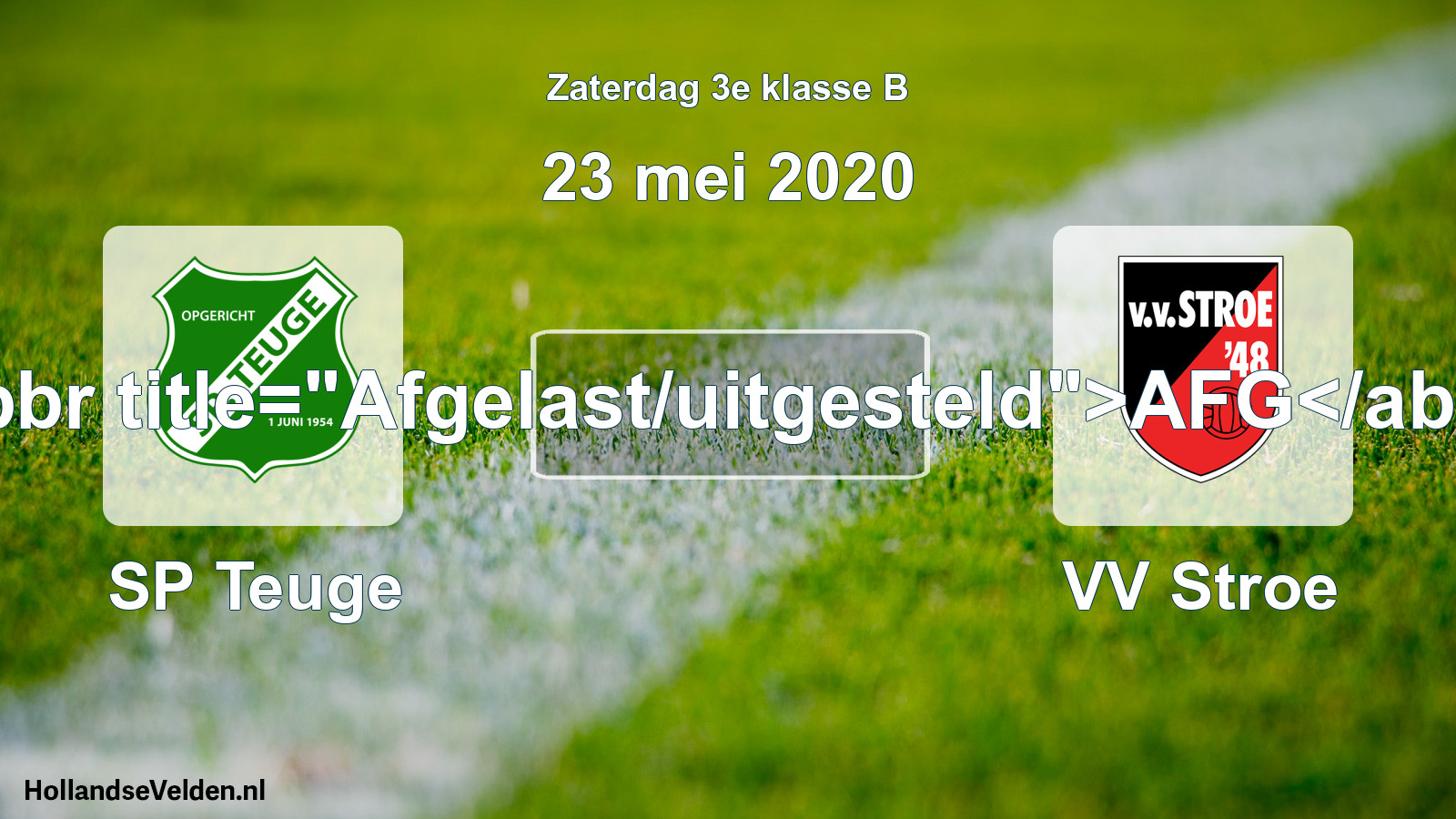 Scheduled Match: SP Teuge - VV Stroe (23 May 2020)