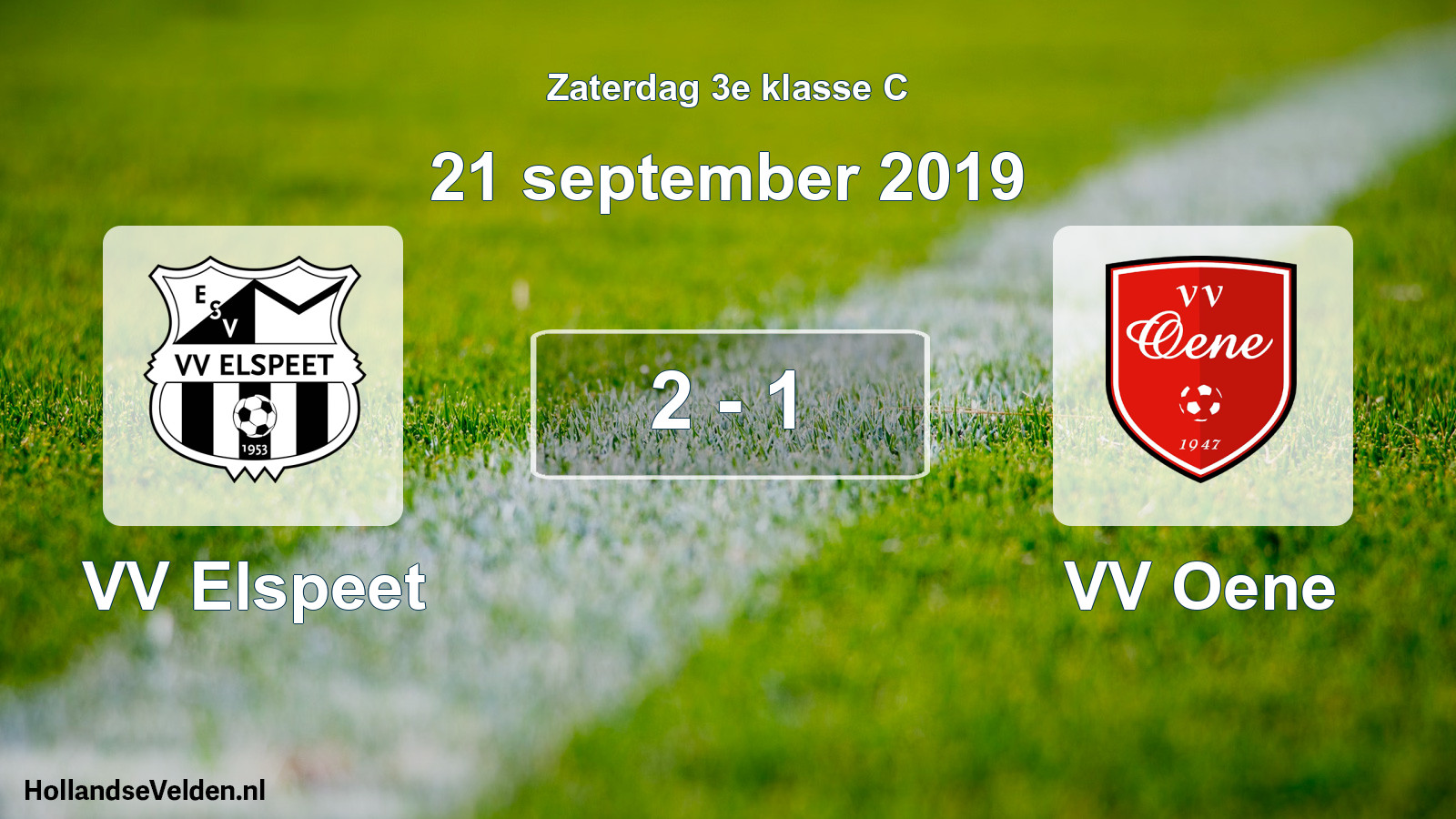 Total number of matches played: VV Elspeet - VV Oene 2 - 1 (21 September 2019)