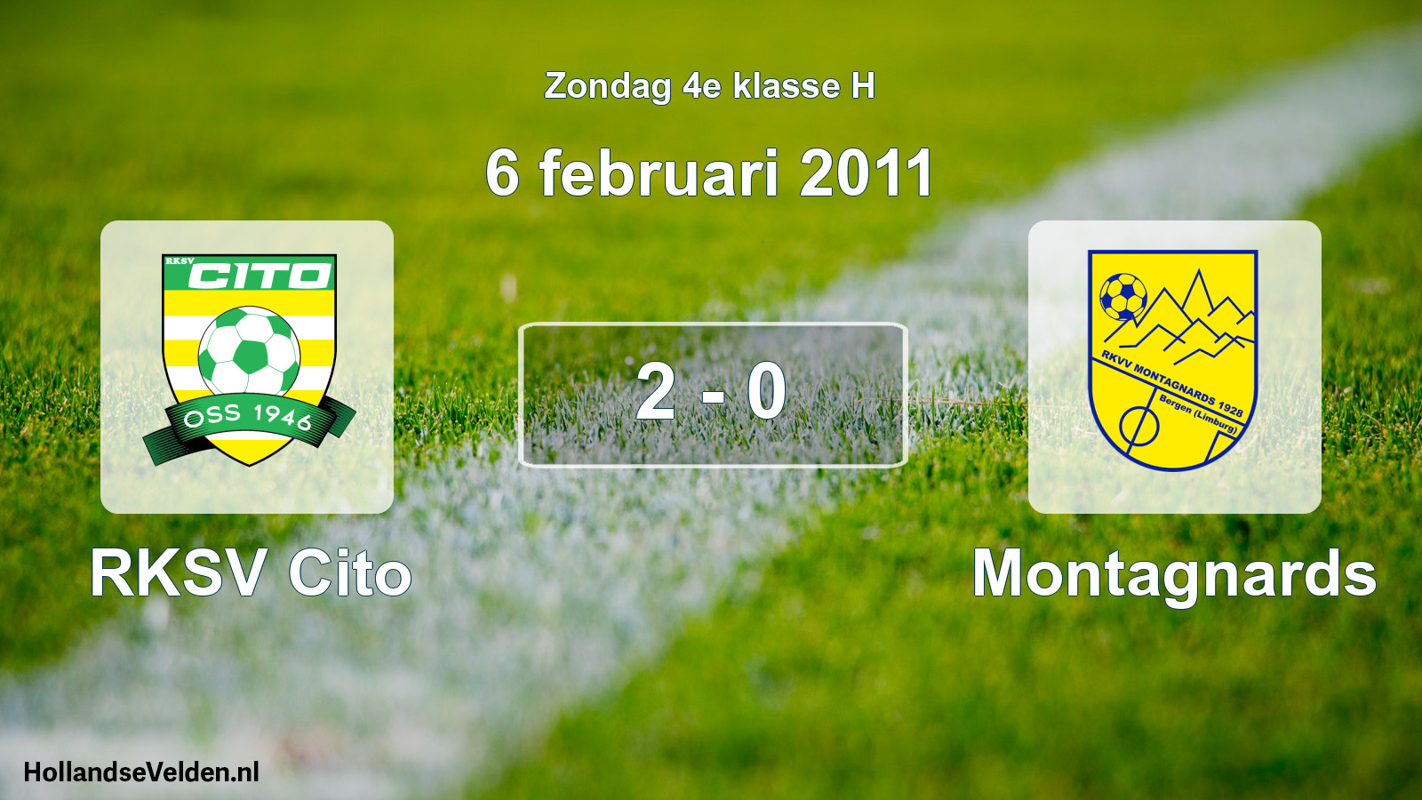 Total number of matches played: RKSV Cito - Montagnards 2 - 0 (6 February 2011)