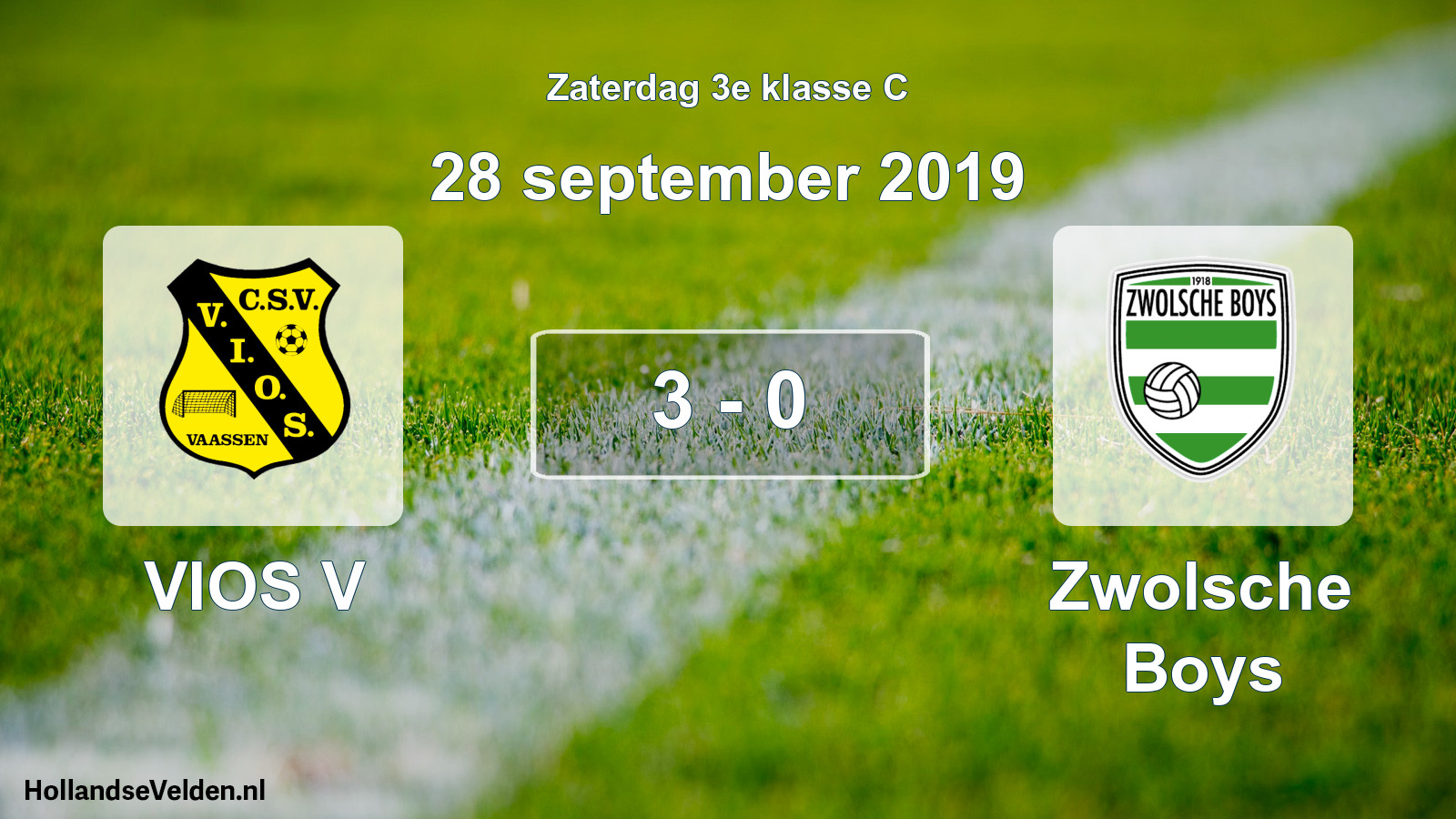 Total number of matches played: VIOS V - Zwolsche Boys 3 - 0 (28 September 2019)