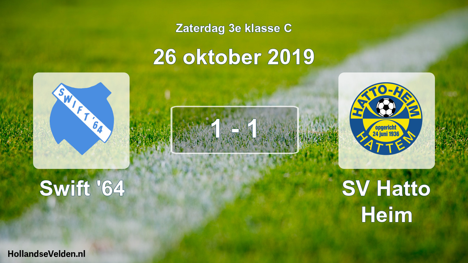 Total number of matches played: Swift '64 - SV Hatto Heim 1 - 1 (26 October 2019)