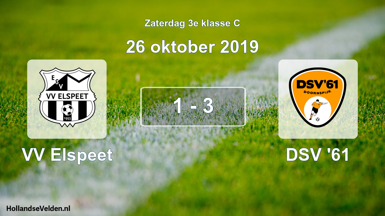 Total number of matches played: VV Elspeet - DSV '61 1 - 3 (26 October 2019)