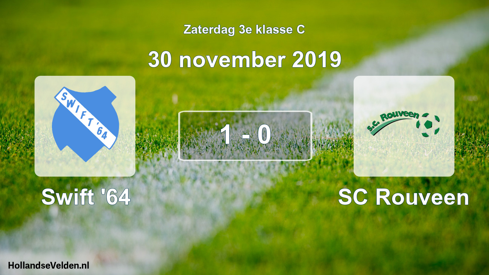 Total number of matches played: Swift '64 - SC Rouveen 1 - 0 (30 November 2019)