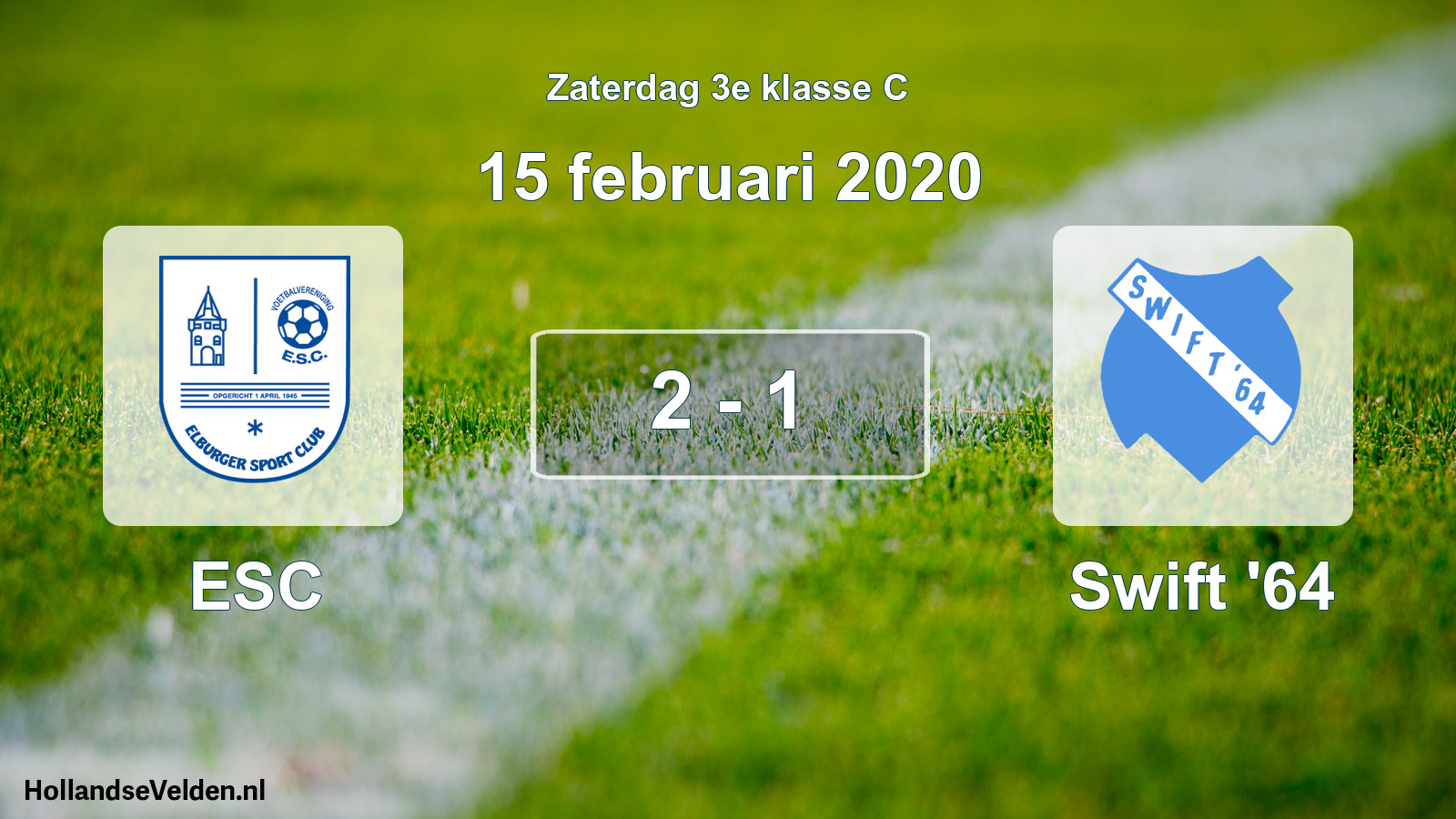 Total number of matches played: ESC - Swift '64 2 - 1 (15 February 2020)