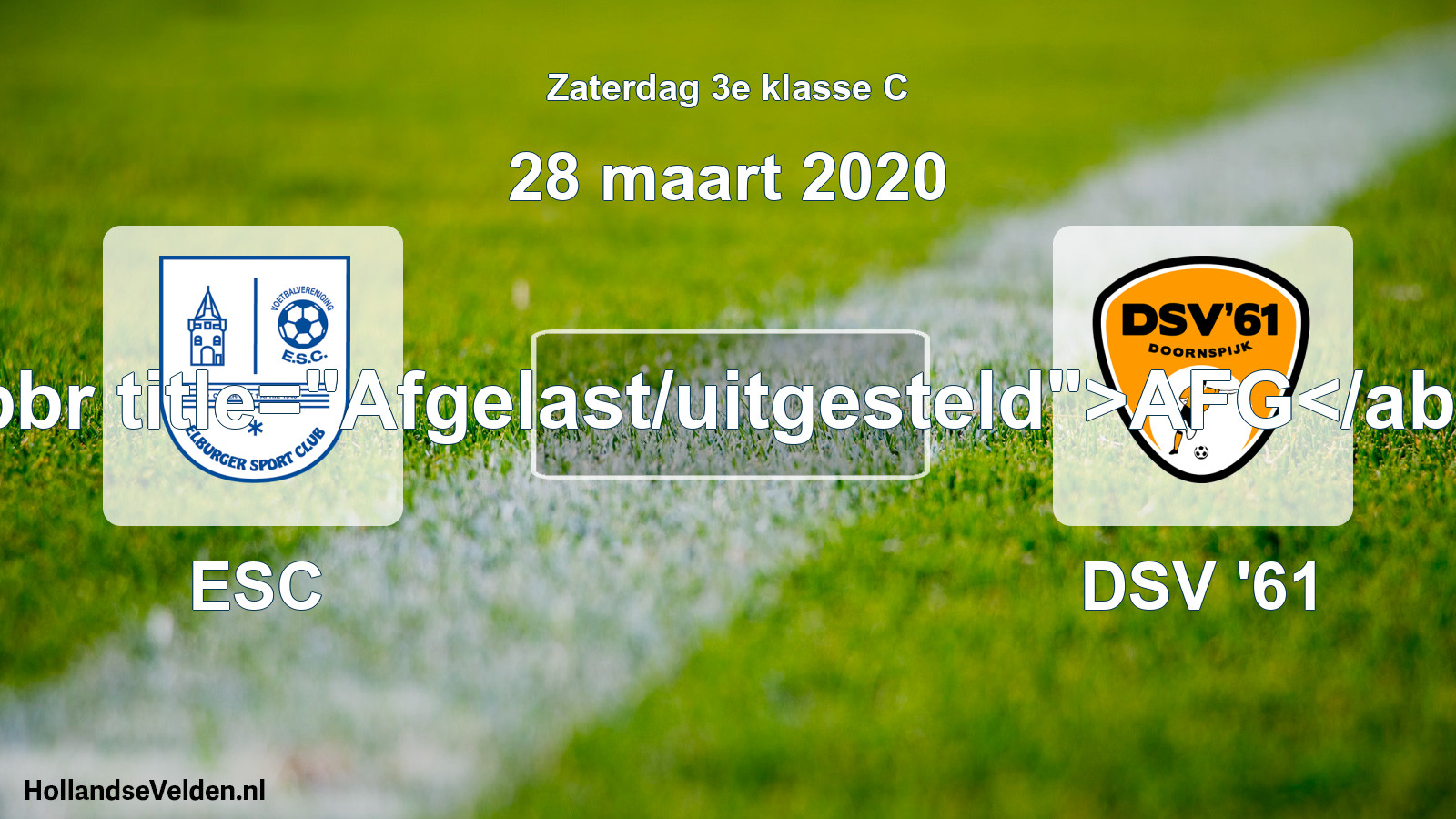 Scheduled Match: ESC - DSV '61 (28 March 2020)