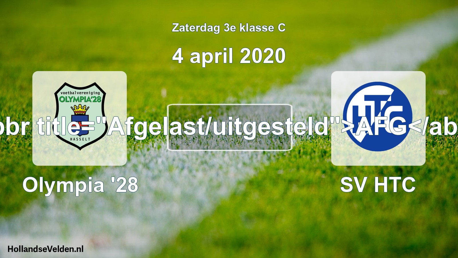 Scheduled Match: Olympia '28 - SV HTC (4 April 2020)