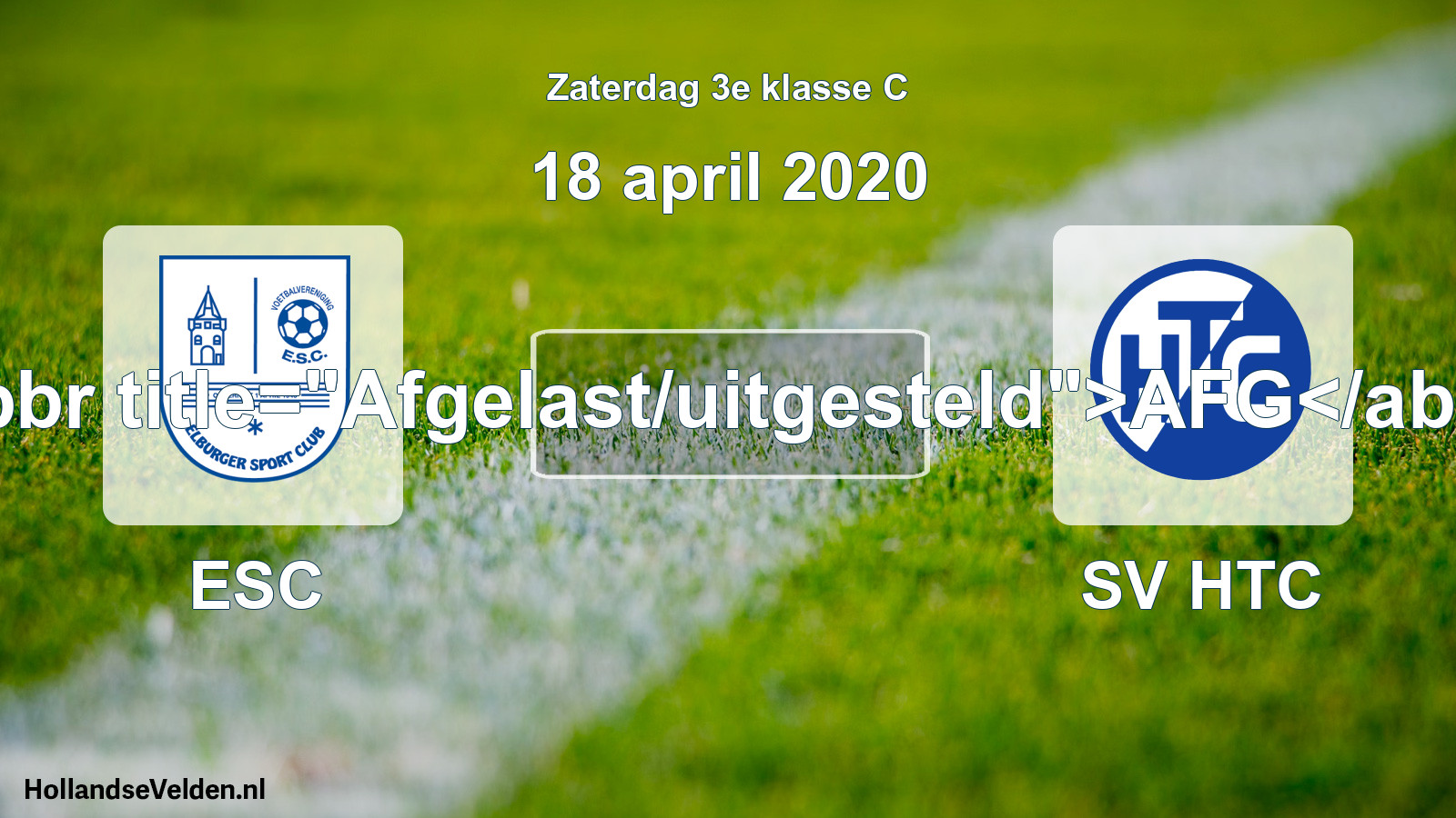Scheduled Match: ESC - SV HTC (18 April 2020)