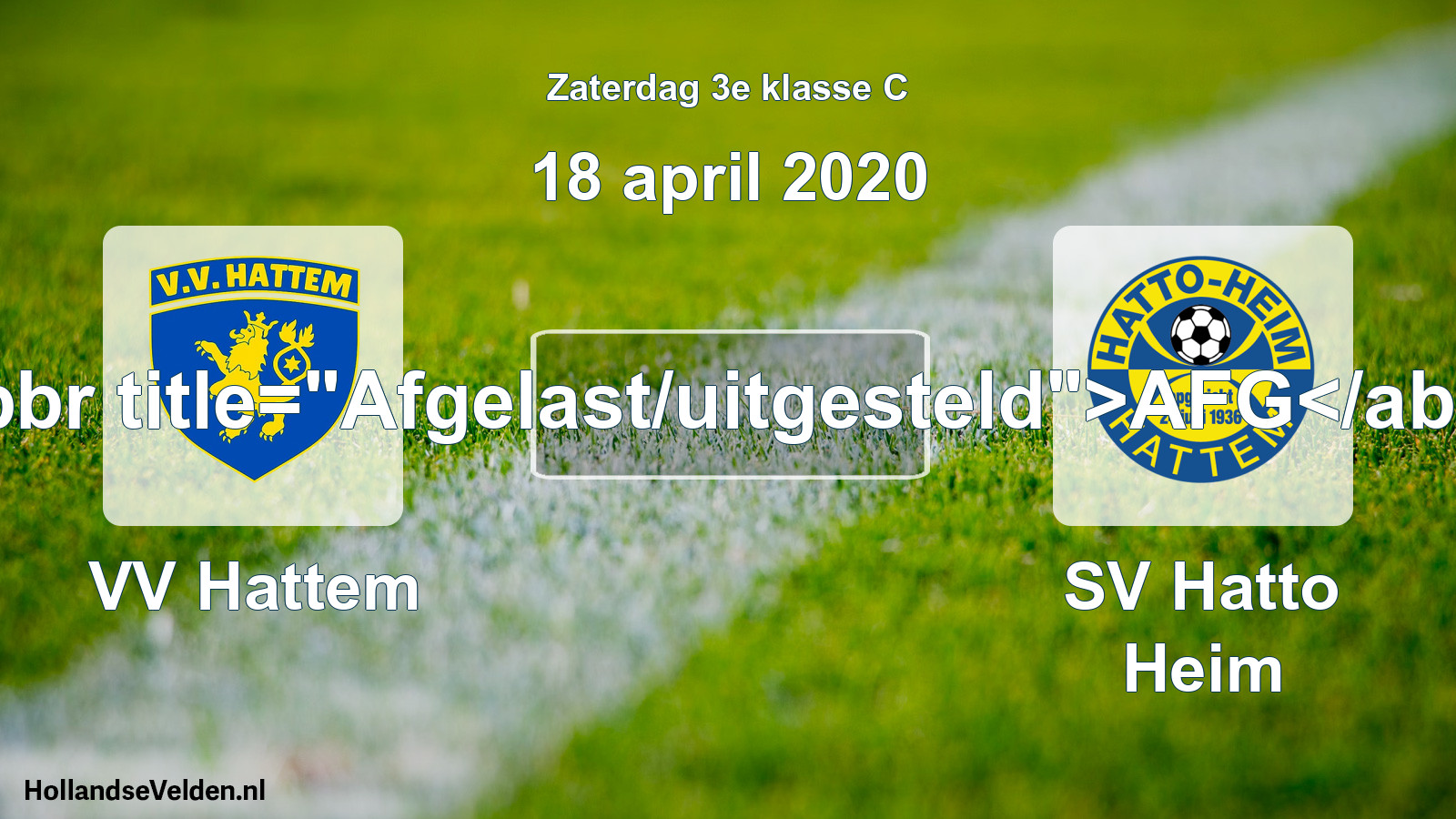 Scheduled Match: VV Hattem - SV Hatto Heim (18 April 2020)