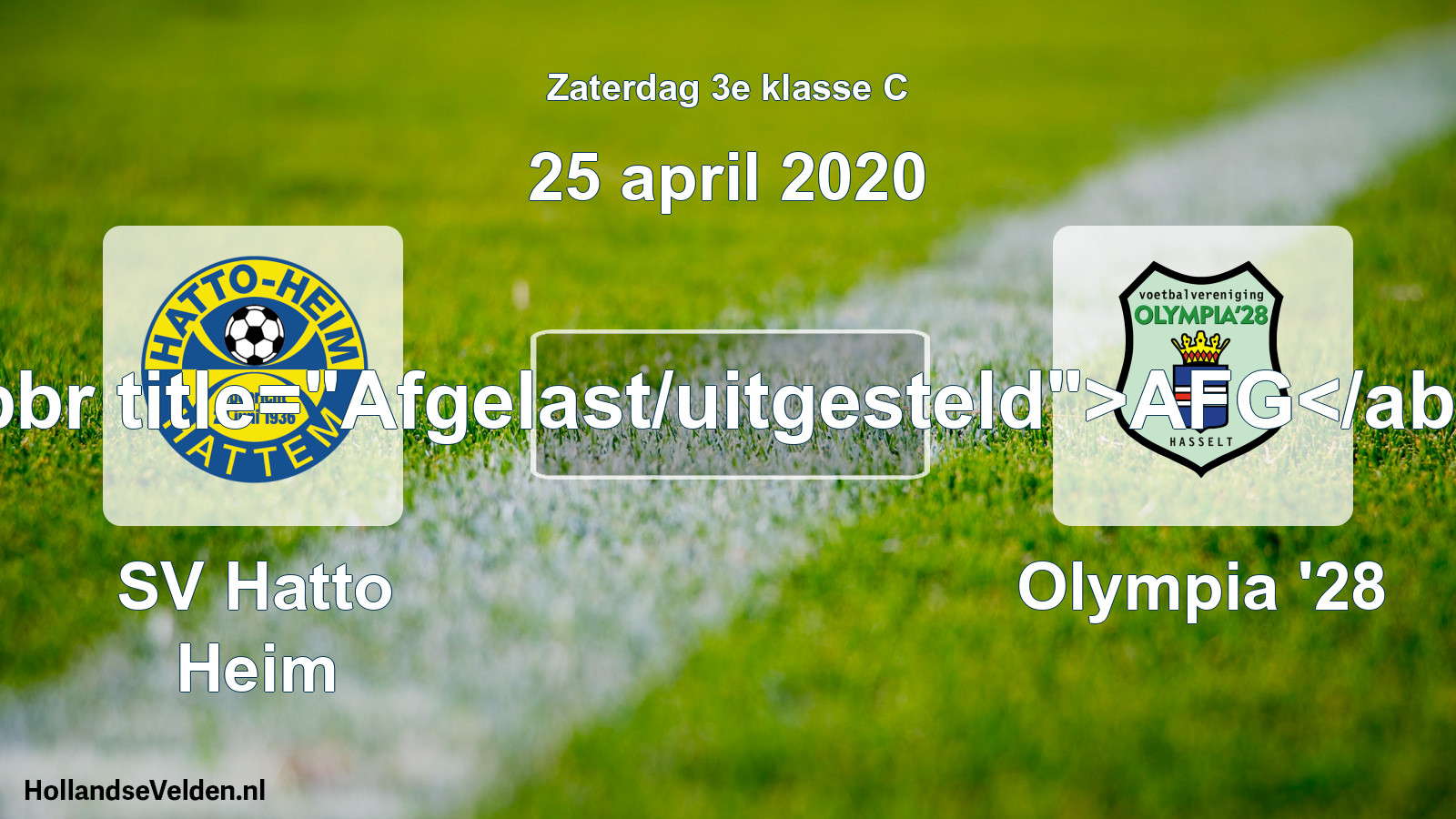 Scheduled Match: SV Hatto Heim - Olympia '28 (25 April 2020)