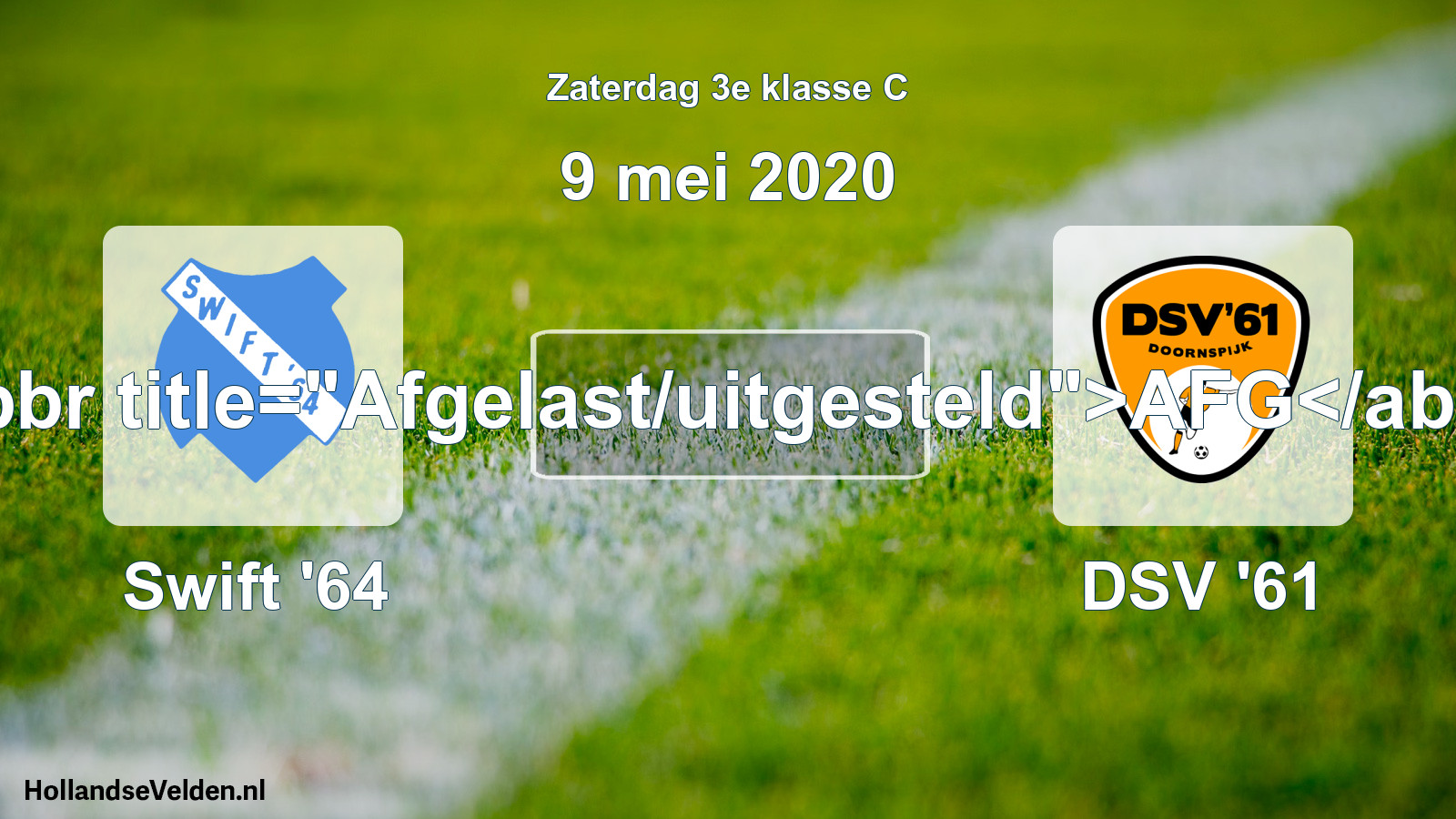 Scheduled Match: Swift '64 - DSV '61 (9 May 2020)