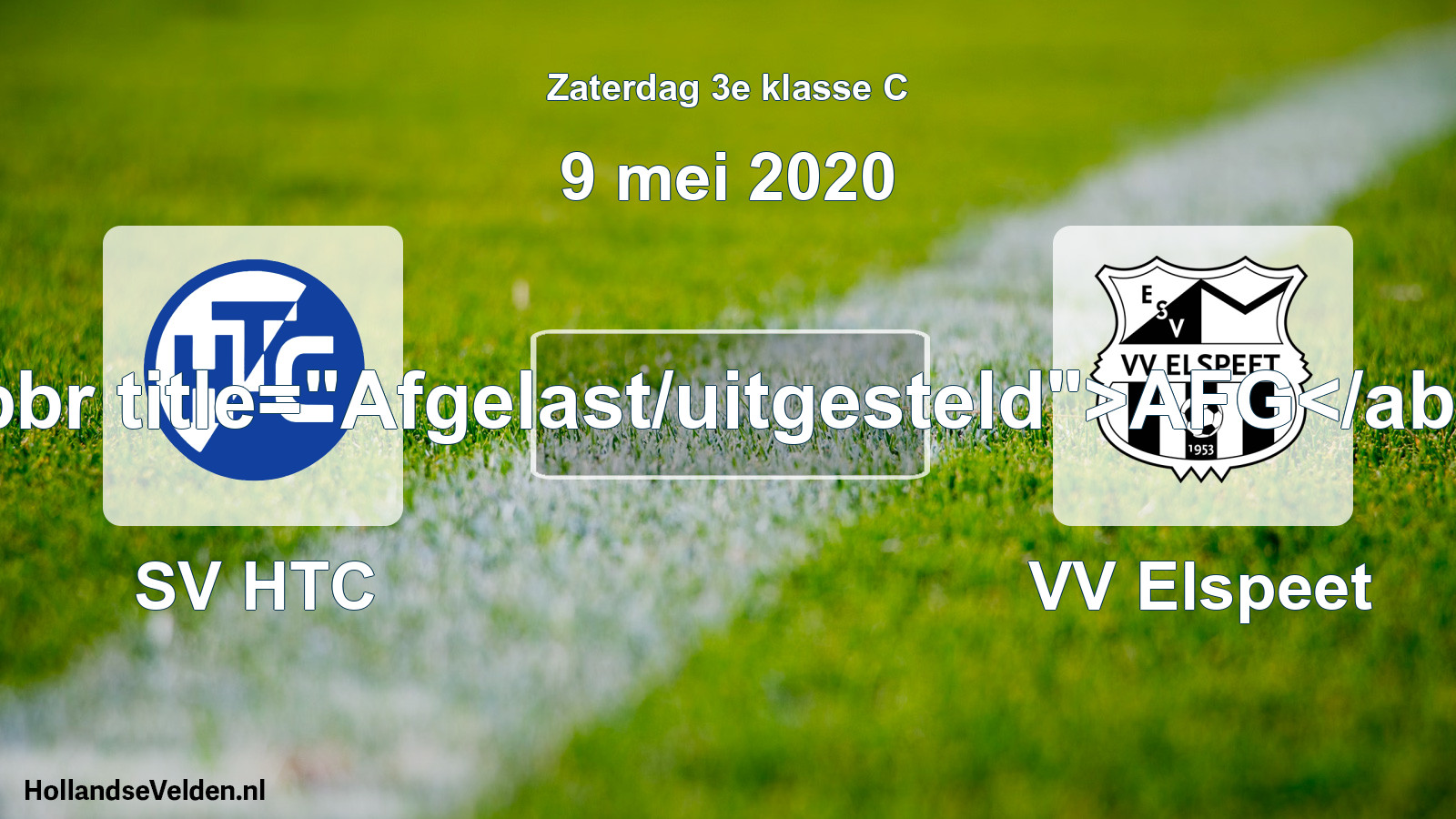 Scheduled Match: SV HTC - VV Elspeet (9 May 2020)