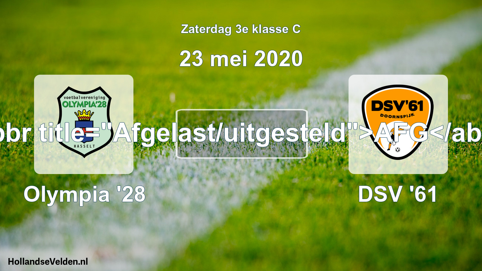 Scheduled Match: Olympia '28 - DSV '61 (23 May 2020)