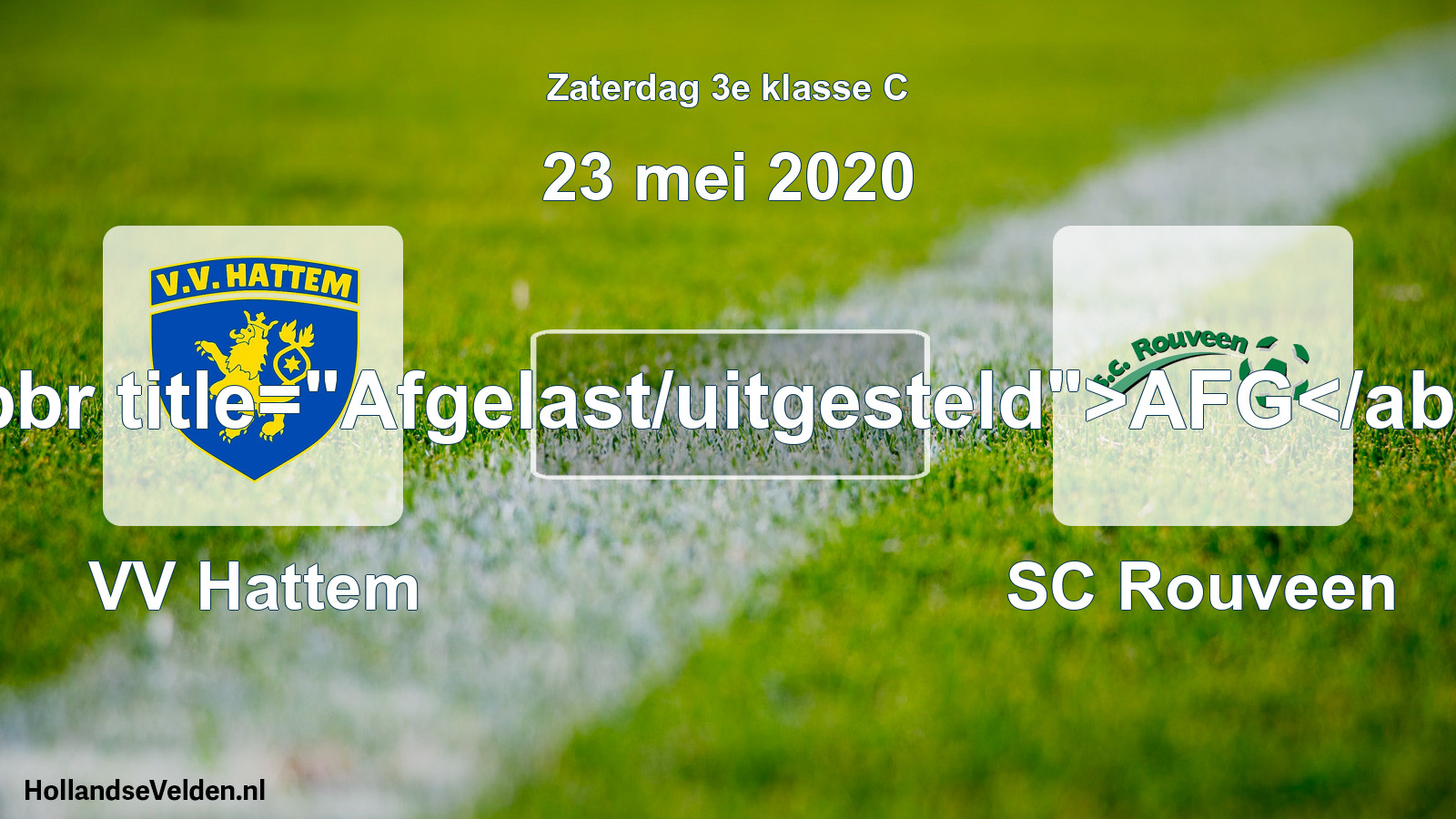 Scheduled Match: VV Hattem - SC Rouveen (23 May 2020)