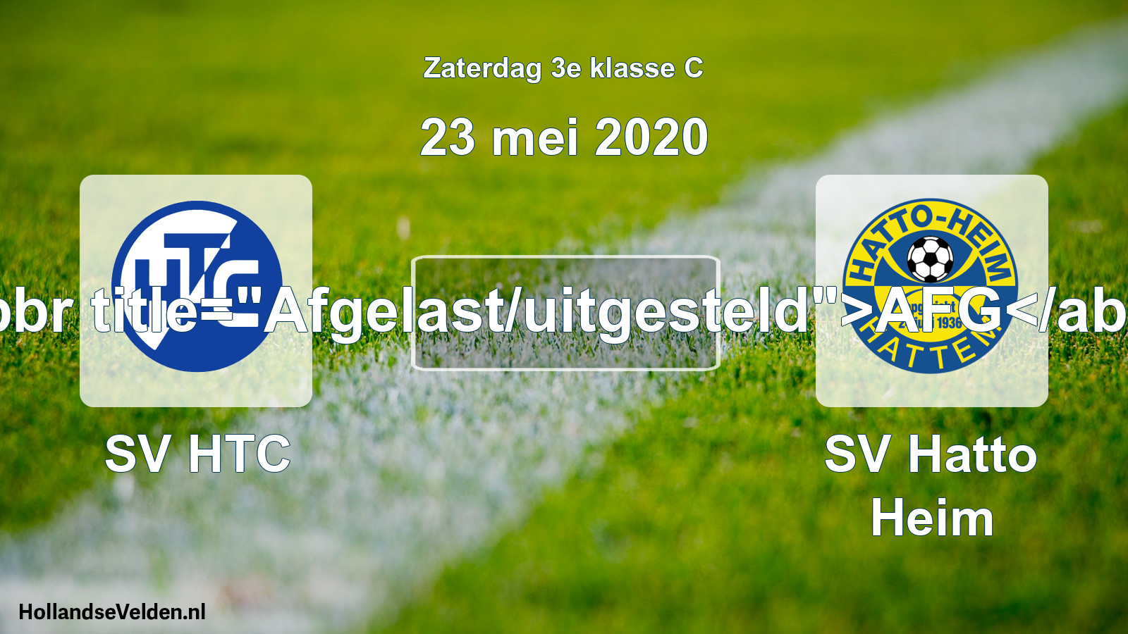 Scheduled Match: SV HTC - SV Hatto Heim (23 May 2020)