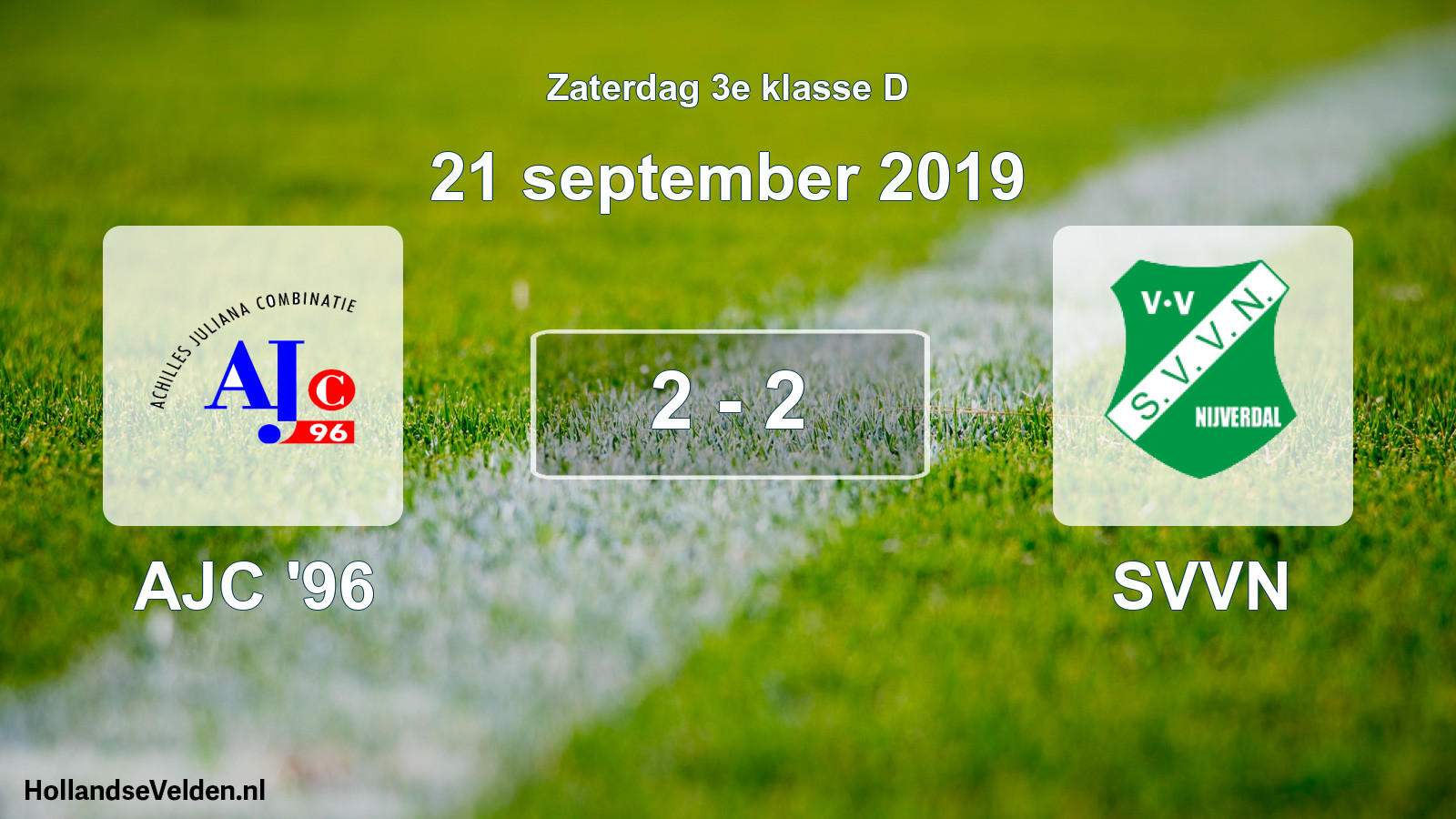 Total number of matches played: AJC '96 - SVVN 2 - 2 (21 September 2019)