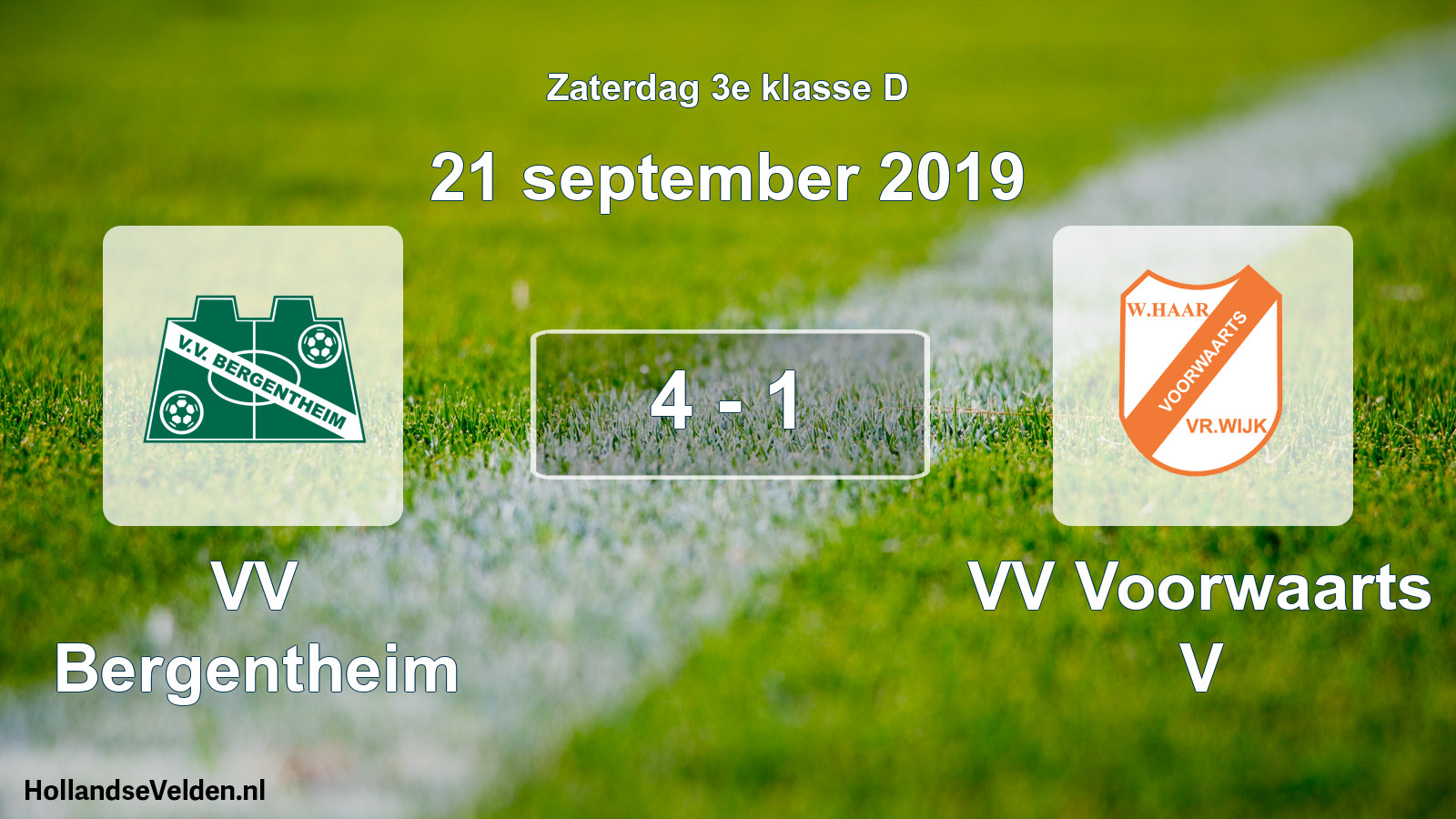 Total number of matches played: VV Bergentheim - VV Voorwaarts V 4 - 1 (21 September 2019)