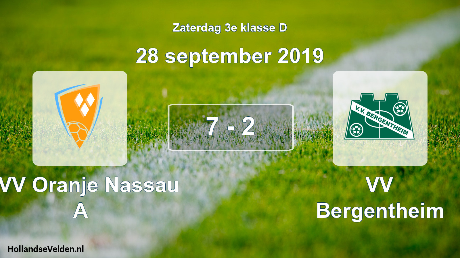 Total number of matches played: CVV Oranje Nassau A - VV Bergentheim 7 - 2 (28 September 2019)