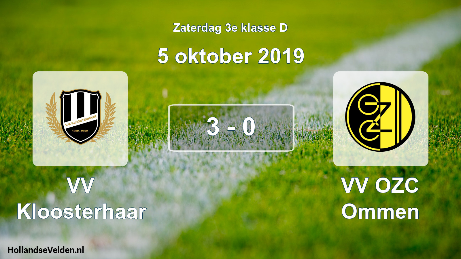 Total number of matches played: VV Kloosterhaar - VV OZC Ommen 3 - 0 (5 October 2019)