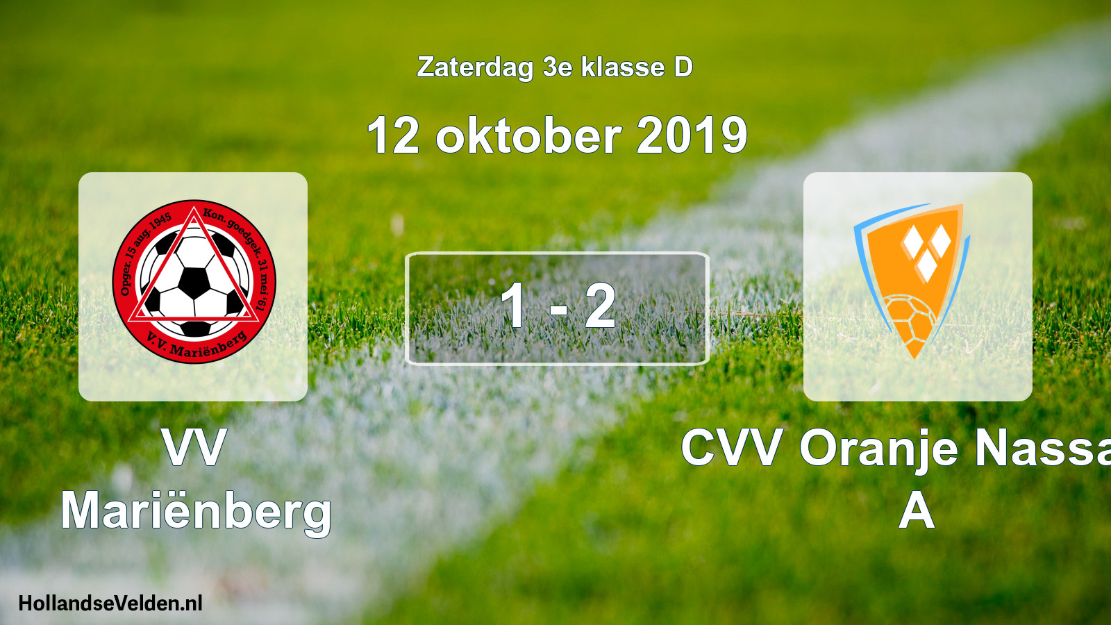 Total number of matches played: VV Mariënberg - CVV Oranje Nassau A 1 - 2 (12 October 2019)