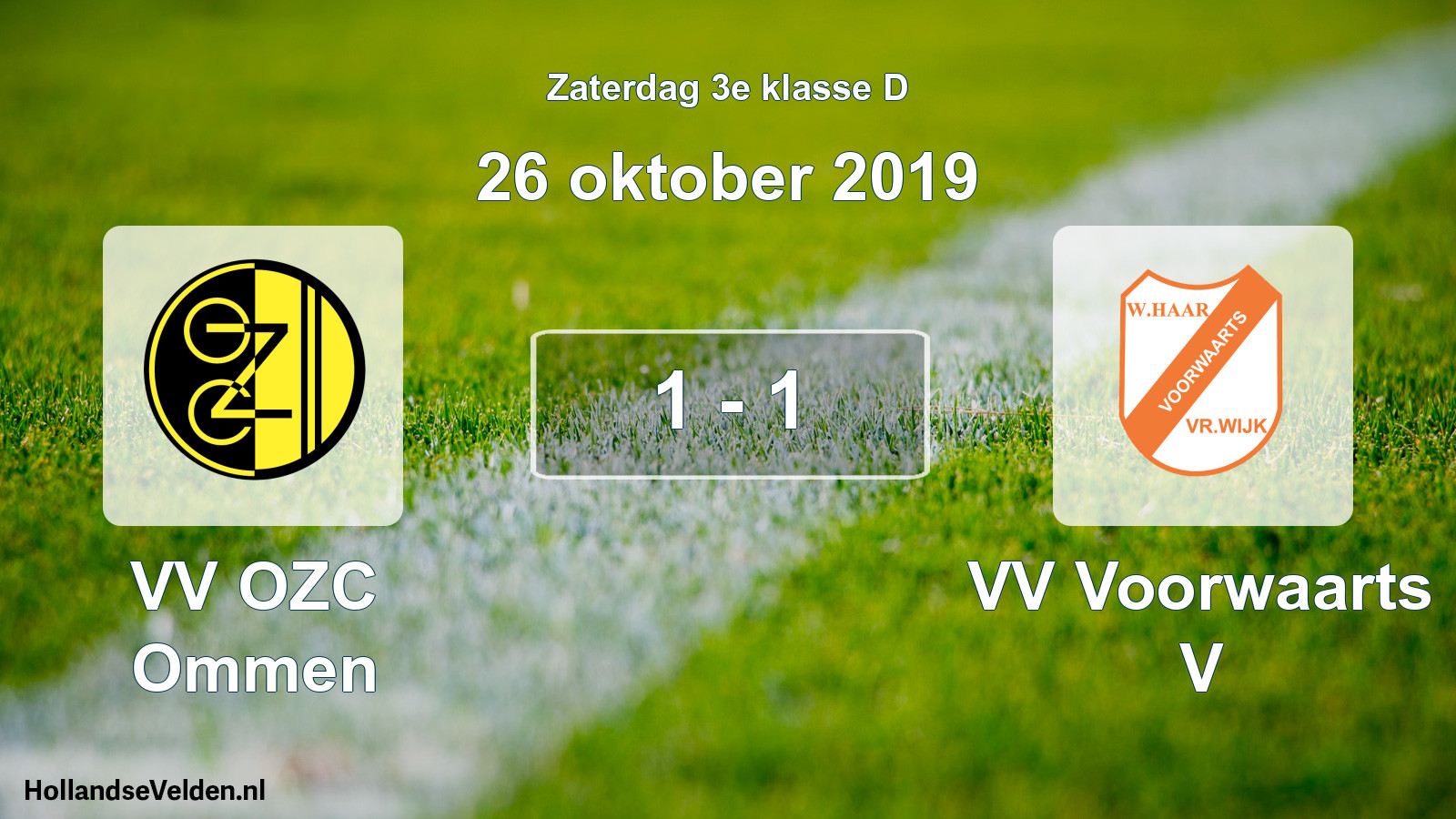 Total number of matches played: VV OZC Ommen - VV Voorwaarts V 1 - 1 (26 October 2019)