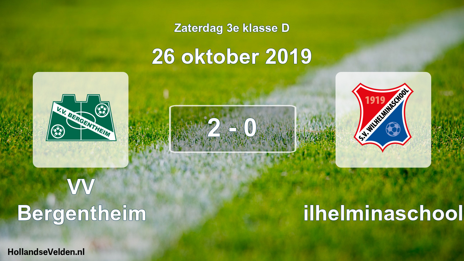 Total number of matches played: VV Bergentheim - Wilhelminaschool 2 - 0 (26 October 2019)