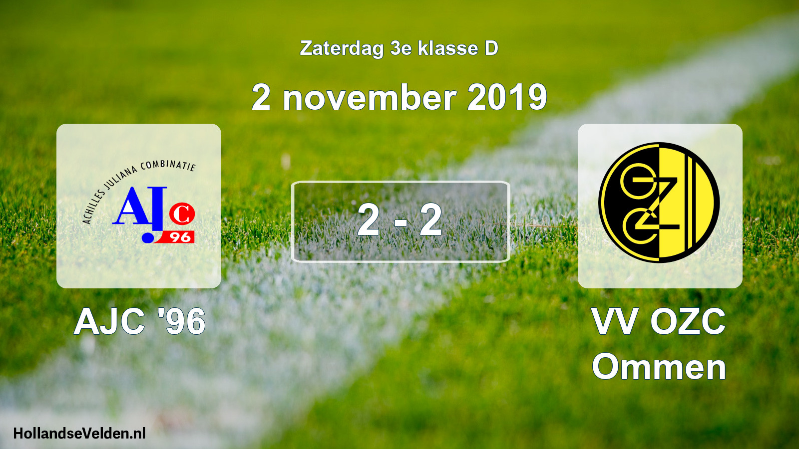 Total number of matches played: AJC '96 - VV OZC Ommen 2 - 2 (2 November 2019)