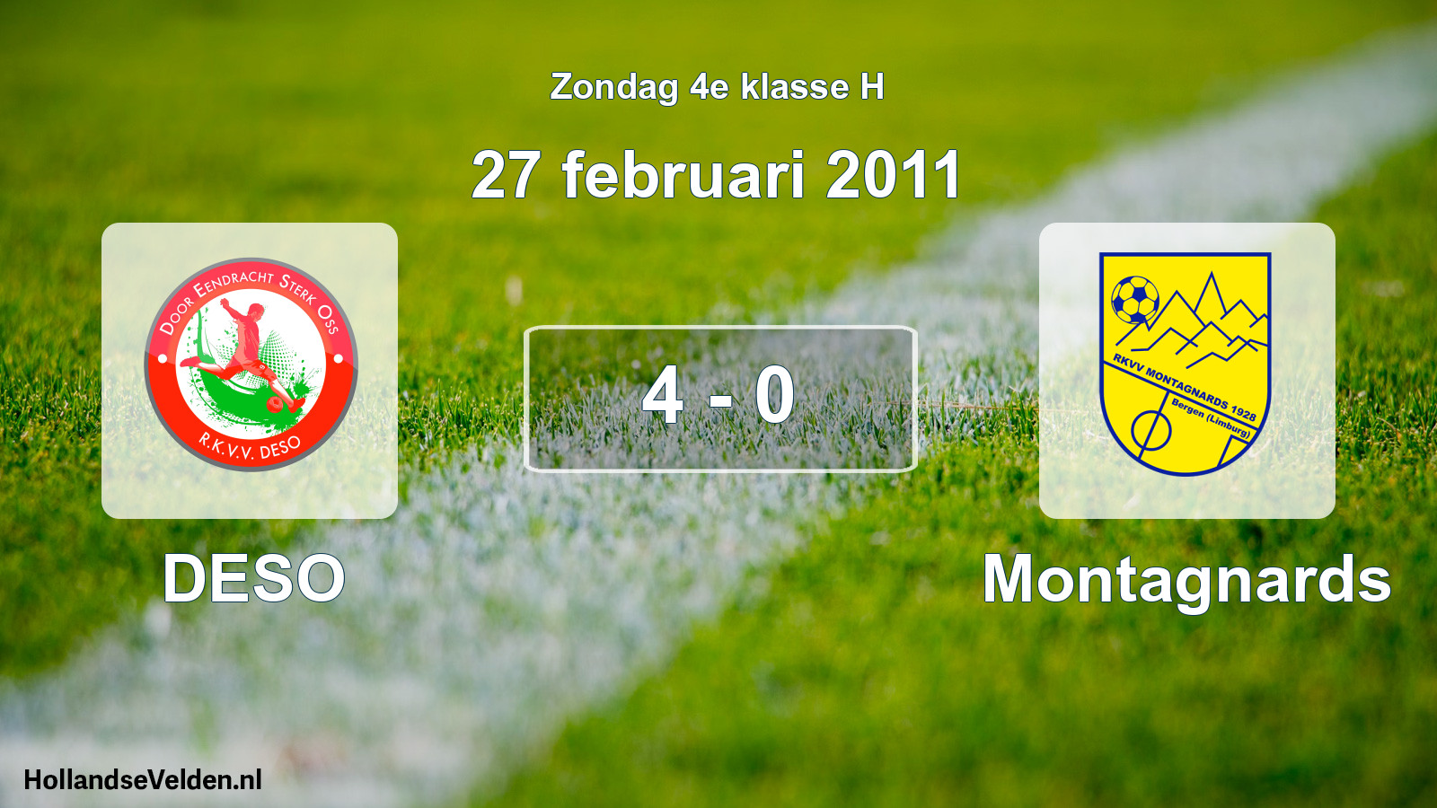 Total number of matches played: DESO - Montagnards 4 - 0 (27 February 2011)