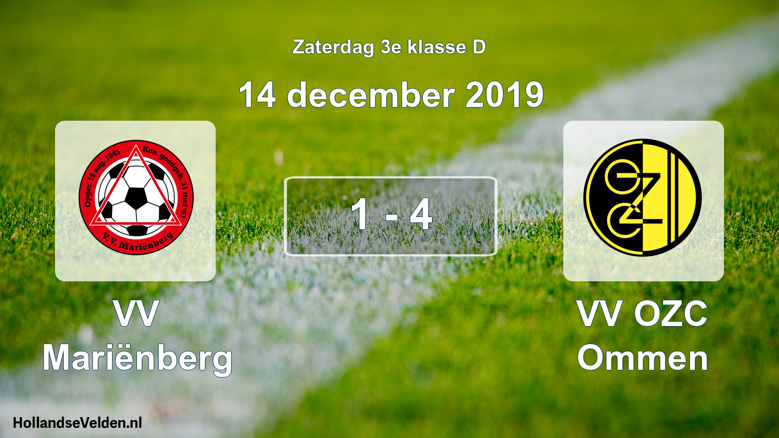 Total number of matches played: VV Mariënberg - VV OZC Ommen 1 - 4 (14 December 2019)