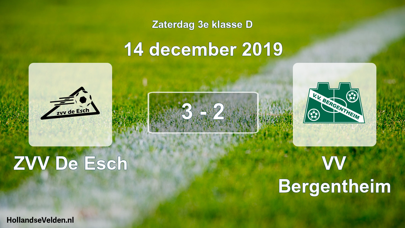 Total number of matches played: ZVV De Esch - VV Bergentheim 3 - 2 (14 December 2019)