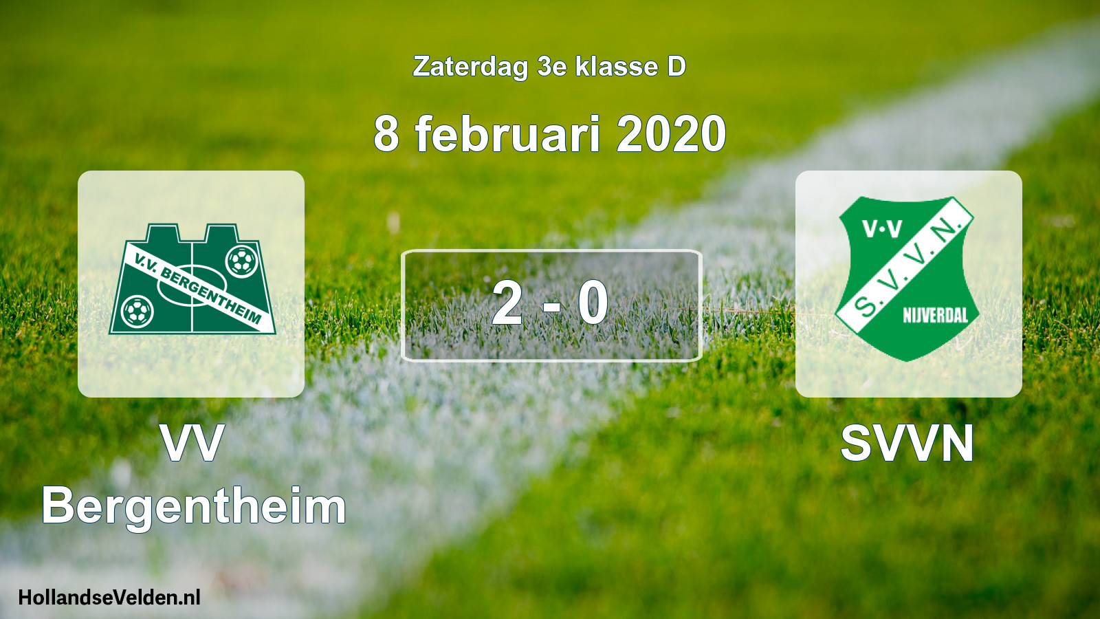Total number of matches played: VV Bergentheim - SVVN 2 - 0 (8 February 2020)