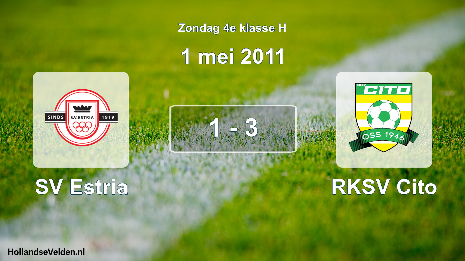 Total number of matches played: SV Estria - RKSV Cito 1 - 3 (1 May 2011)