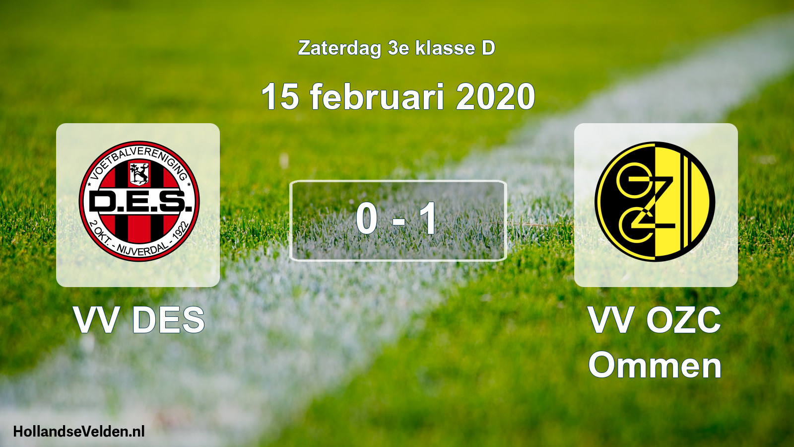 Total number of matches played: VV DES - VV OZC Ommen 0 - 1 (15 February 2020)