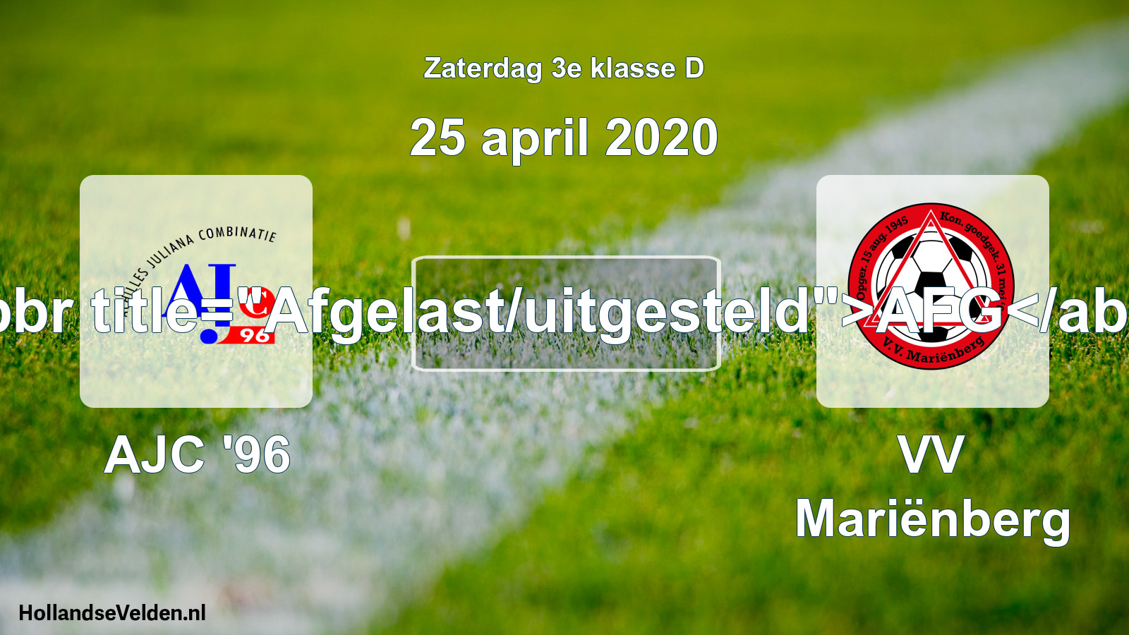 Scheduled Match: AJC '96 - VV Mariënberg (25 April 2020)